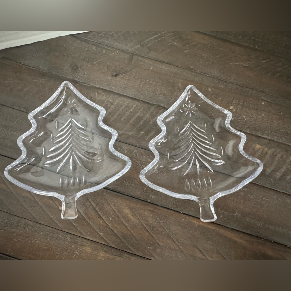 Mikasa Glass Christmas Tree Dishes